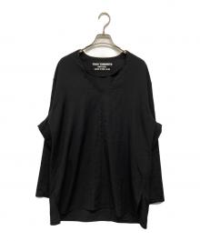 Yohji Yamamoto pour homme（ヨウジヤマモト プールオム）の古着「REPLICA Embroidery Tunic Shirt(レプリカ エンブロイダリー チュニック シャツ) 日本製 ドメス モード」｜ブラック