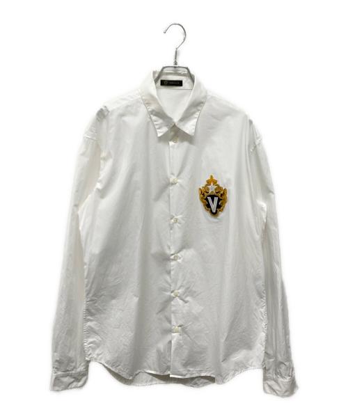 VERSACE（ヴェルサーチェ）VERSACE (ヴェルサーチェ) フロントパッチシャツ ホワイト サイズ:42の古着・服飾アイテム