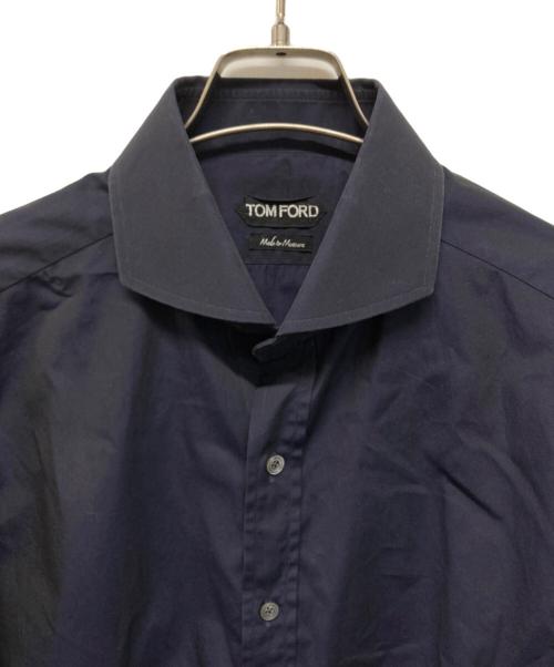 TOM FORD（トムフォード）TOM FORD (トムフォード) ダブルカフスコットンシャツ ネイビー サイズ:38の古着・服飾アイテム