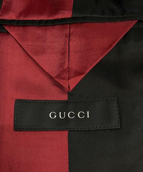 GUCCI（グッチ）GUCCI (グッチ) ウールノッチドラペル テーラードジャケット 2B ブラック サイズ:7-44Rの古着・服飾アイテム