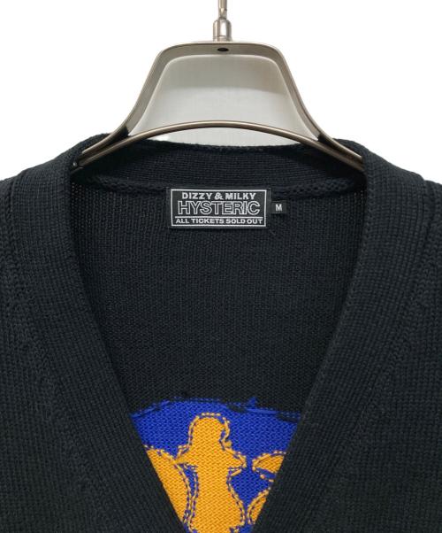 Hysteric Glamour（ヒステリックグラマー）Hysteric Glamour (ヒステリックグラマー) AFRO GIRL編込 カーディガン ブラック サイズ:Mの古着・服飾アイテム