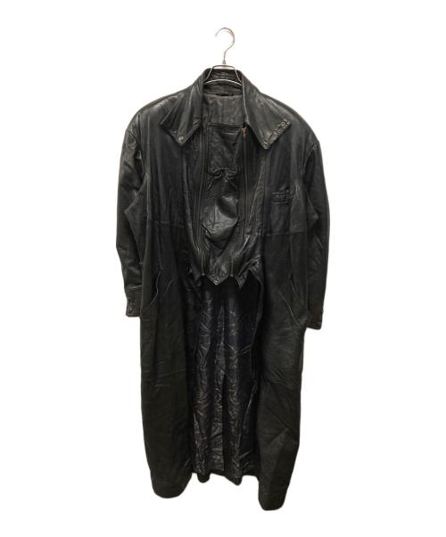 KOHSHIN SATOH（コウシンサトウ）KOHSHIN SATOH (コウシンサトウ) レザーコート ブラック サイズ:Mの古着・服飾アイテム