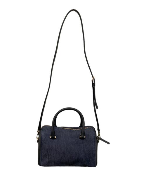 Kate Spade（ケイトスペード）Kate Spade (ケイトスペード) フラワー刺繍デニムハンドバッグ インディゴ×レッドの古着・服飾アイテム