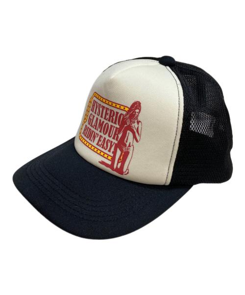 Hysteric Glamour（ヒステリックグラマー）Hysteric Glamour (ヒステリックグラマー) Ridin'Easy Mesh Cap ライディンイージー メッシュキャップ ブラック×ホワイト サイズ:Freeの古着・服飾アイテム