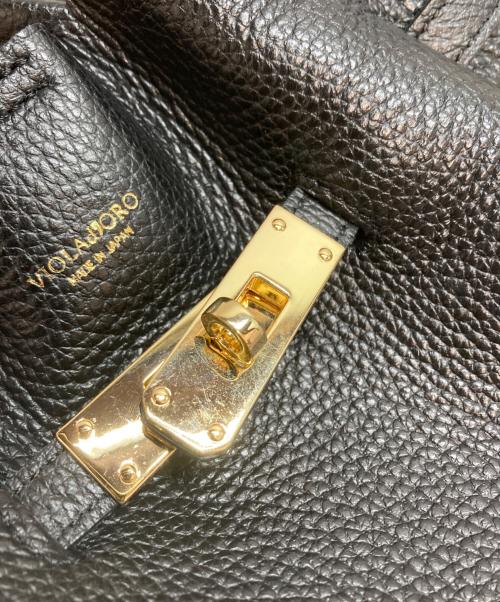 VIOLAd'ORO（ヴィオラドーロ）VIOLAd'ORO (ヴィオラドーロ) TRERO 2WAYレザートートバッグ ブラックの古着・服飾アイテム