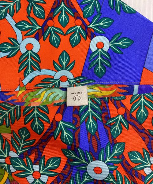 HERMES（エルメス）HERMES (エルメス) シルクミニバッグ petit h プティアッシュ フロシキ オレンジ×ブルーの古着・服飾アイテム