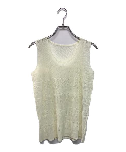 PLEATS PLEASE（プリーツプリーズ）PLEATS PLEASE (プリーツプリーズ) プリーツメッシュタンクトップ アイボリー サイズ:SIZE 3の古着・服飾アイテム