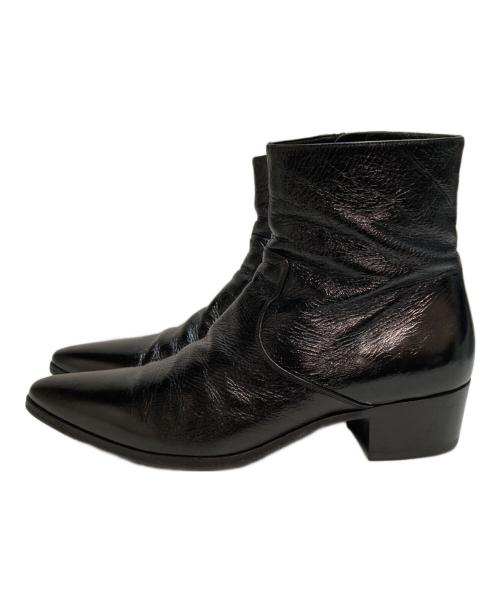 Saint Laurent Paris（サンローランパリ）Saint Laurent Paris (サンローランパリ) サイドジップ ヒールブーツ ブラック サイズ:43の古着・服飾アイテム