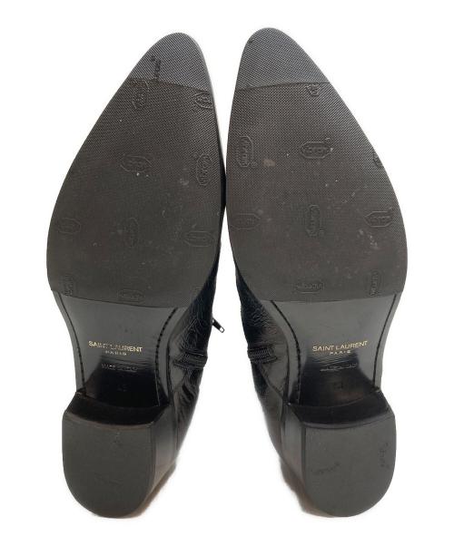 Saint Laurent Paris（サンローランパリ）Saint Laurent Paris (サンローランパリ) サイドジップ ヒールブーツ ブラック サイズ:43の古着・服飾アイテム