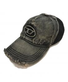DIESEL（ディーゼル）の古着「C-SEYMON ロゴエンボス加工 ダメージ加工 キャップ」｜ブラック
