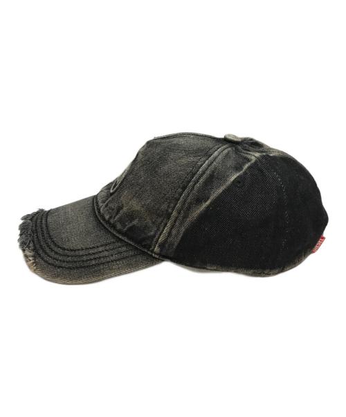 DIESEL（ディーゼル）DIESEL (ディーゼル) C-SEYMON ロゴエンボス加工 ダメージ加工 キャップ ブラック サイズ:Ⅱ/2の古着・服飾アイテム