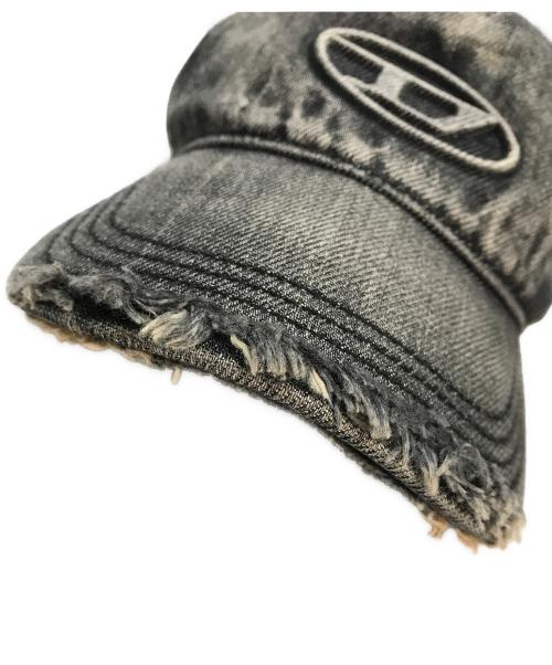 DIESEL（ディーゼル）DIESEL (ディーゼル) C-SEYMON ロゴエンボス加工 ダメージ加工 キャップ ブラック サイズ:Ⅱ/2の古着・服飾アイテム