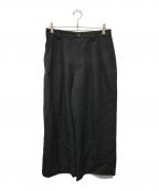 MAISON SPECIALメゾンスペシャル）の古着「Chambray Washable Wool Prime-Wide Two Tuck Wide Pants（シャンブレー ウォッシャブル ウール プライムワイド ツータック ワイドパンツ）」｜ブラック
