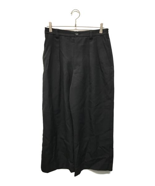MAISON SPECIAL（メゾンスペシャル）MAISON SPECIAL Chambray Washable Wool Prime-Wide Two Tuck Wide Pants（シャンブレー ウォッシャブル ウール プライムワイド ツータック ワイドパンツ） ブラックの古着・服飾アイテム
