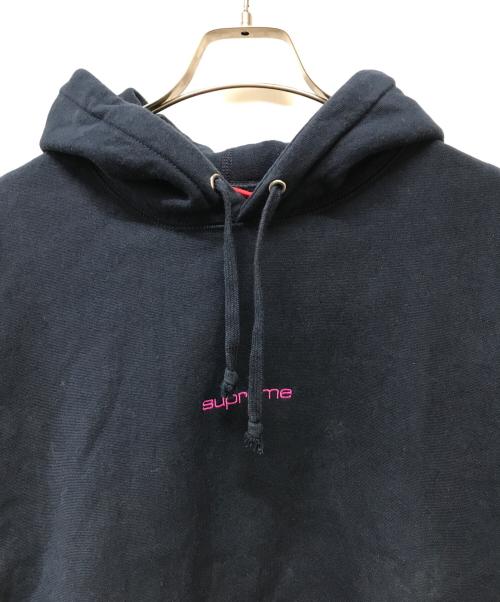 SUPREME（シュプリーム）SUPREME (シュプリーム) 17AW　Compact Logo Hooded Sweatshirt　コンパクト・ロゴ・フーデッド・スウェットシャツ ネイビー×ピンク サイズ:Mの古着・服飾アイテム