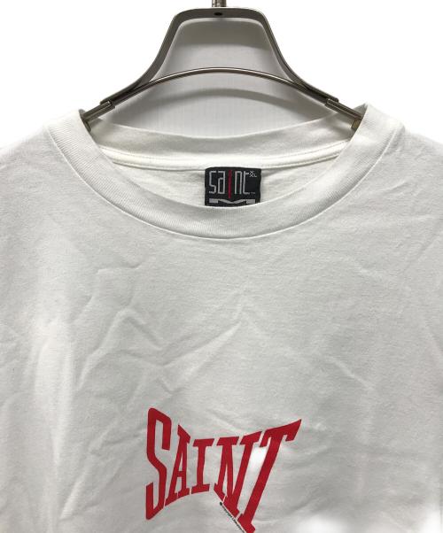 SAINT MICHAEL（セントマイケル）SAINT MICHAEL (セントマイケル) RIBON SAINT SS TEE リボン セント ショートスリーブ ティー ロゴTシャツ ホワイト サイズ:XXLの古着・服飾アイテム