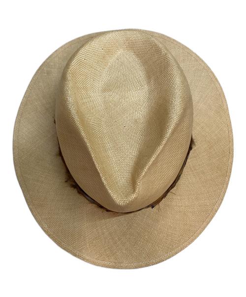 GUCCI（グッチ）GUCCI (グッチ) 羽付きストローハット ベージュ サイズ:Ｌの古着・服飾アイテム