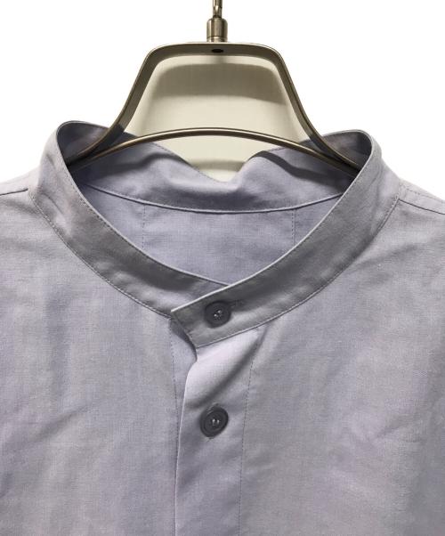 HOMME PLISSE ISSEY MIYAKE（オム プリッセ イッセイ ミヤケ）HOMME PLISSE ISSEY MIYAKE (オム プリッセ イッセイ ミヤケ) PL RAMIE SHIRT(ピーエル ラミー シャツ) リネン混　ドメス パープル サイズ:SIZE 3の古着・服飾アイテム