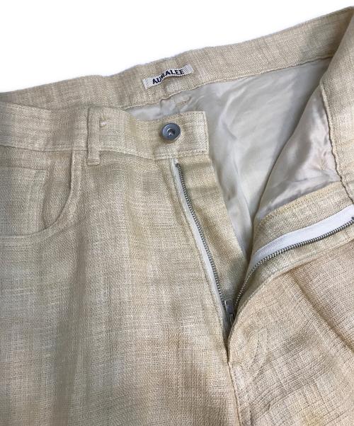 AURALEE（オーラリー）AURALEE (オーラリー) リネンパンツ　LINEN DOUBLE FACE 5P PANTS ベージュ サイズ:SIZE 4の古着・服飾アイテム