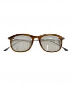 MONCLERモンクレール）の古着「Tortoise Gunmetal Titanium Eyeglasses　伊達眼鏡　サイドロゴ」｜ベージュ