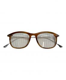 MONCLER（モンクレール）の古着「Tortoise Gunmetal Titanium Eyeglasses　伊達眼鏡　サイドロゴ」｜ベージュ