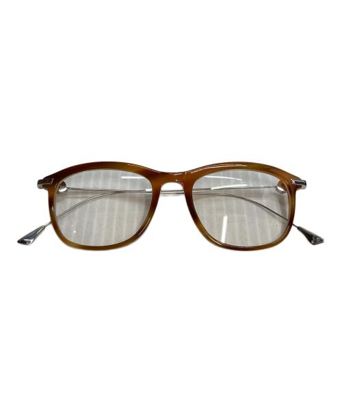MONCLER（モンクレール）MONCLER (モンクレール) Tortoise Gunmetal Titanium Eyeglasses　伊達眼鏡　サイドロゴ ベージュの古着・服飾アイテム