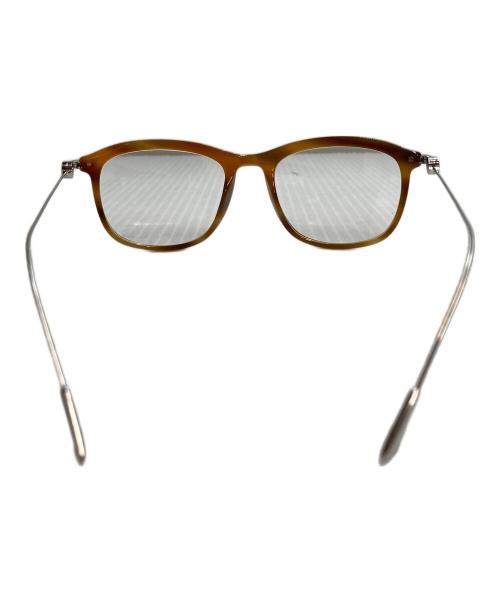 MONCLER（モンクレール）MONCLER (モンクレール) Tortoise Gunmetal Titanium Eyeglasses　伊達眼鏡　サイドロゴ ベージュの古着・服飾アイテム