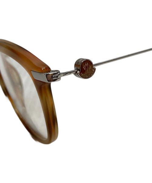 MONCLER（モンクレール）MONCLER (モンクレール) Tortoise Gunmetal Titanium Eyeglasses　伊達眼鏡　サイドロゴ ベージュの古着・服飾アイテム
