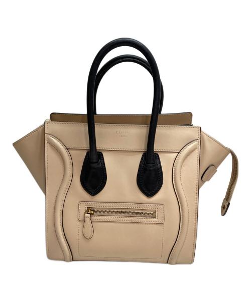 CELINE（セリーヌ）CELINE (セリーヌ) ラゲージミニショッパーハンドバッグ ベージュの古着・服飾アイテム