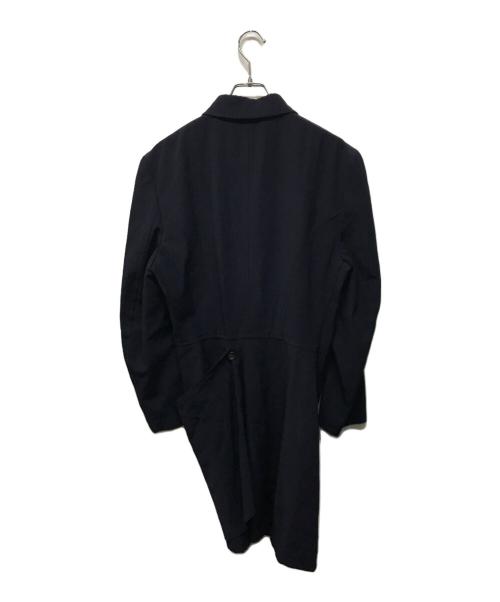 COMME des GARCONS（コムデギャルソン）COMME des GARCONS (コムデギャルソン) ウールギャバ変形ラップデザインコート 日本製 ドメス モード ギャバジン ネイビー サイズ:Mの古着・服飾アイテム