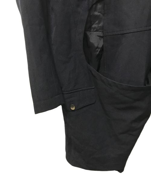 COMME des GARCONS（コムデギャルソン）COMME des GARCONS (コムデギャルソン) ウールギャバ変形ラップデザインコート 日本製 ドメス モード ギャバジン ネイビー サイズ:Mの古着・服飾アイテム