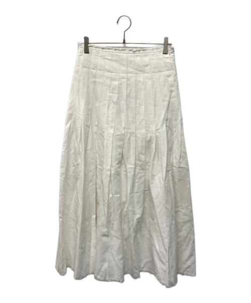 KUME（クメ）KUME (クメ) Linen Pleated Long Skirt リネン プリーツ ロング スカート ホワイト サイズ:M 未使用品の古着・服飾アイテム