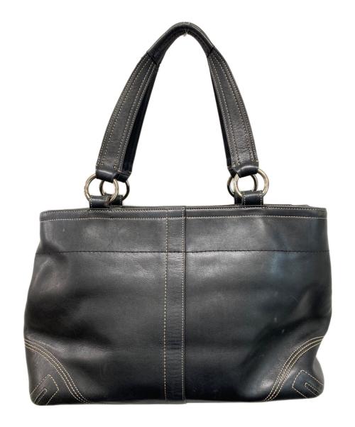 COACH（コーチ）COACH (コーチ) ソーホー ライン トートバッグ レザーハンドバッグ ブラックの古着・服飾アイテム