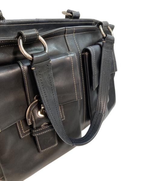 COACH（コーチ）COACH (コーチ) ソーホー ライン トートバッグ レザーハンドバッグ ブラックの古着・服飾アイテム