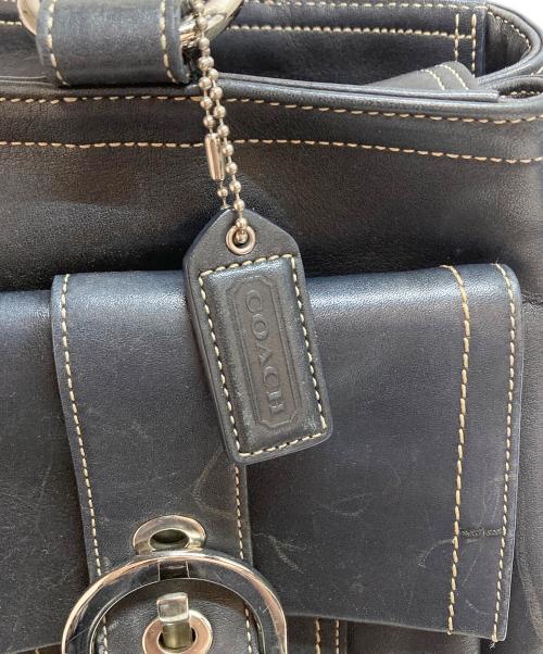 COACH（コーチ）COACH (コーチ) ソーホー ライン トートバッグ レザーハンドバッグ ブラックの古着・服飾アイテム