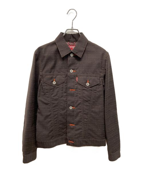 COMME des GARCONS JUNYA WATANABE MAN（コム デ ギャルソン ジュンヤ ワタナベ マン）COMME des GARCONS JUNYA WATANABE MAN (コム デ ギャルソン ジュンヤ ワタナベ マン) LEVI’S (リーヴァイス) ウールモヘヤエルボーパッチワークジャケット ブラウン サイズ:XSの古着・服飾アイテム