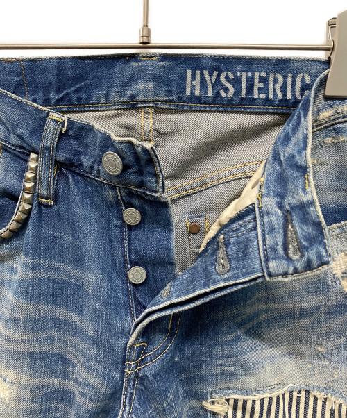Hysteric Glamour（ヒステリックグラマー）Hysteric Glamour (ヒステリックグラマー) RSM加工 DENIM SLIM PANTS(デニム スリム パンツ) 日本製 インディゴ サイズ:W30/L32の古着・服飾アイテム