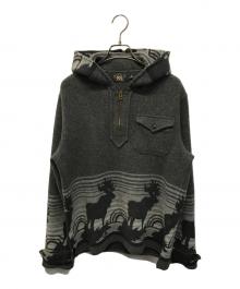 RRL（ダブルアールエル）の古着「アラスカ柄ウールニットパーカー」｜グレー
