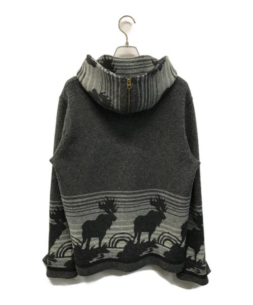 RRL（ダブルアールエル）RRL (ダブルアールエル) アラスカ柄ウールニットパーカー グレー サイズ:Mの古着・服飾アイテム