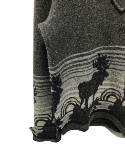 RRL（ダブルアールエル）RRL (ダブルアールエル) アラスカ柄ウールニットパーカー グレー サイズ:Mの古着・服飾アイテム
