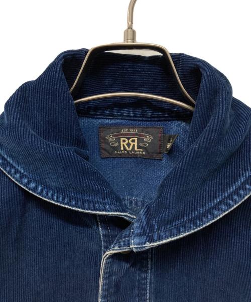 RRL（ダブルアールエル）RRL (ダブルアールエル) ショールカラーインディゴコーデュロイジャケット カバーオール 月桂樹ボタン アメカジ  インディゴ サイズ:Sの古着・服飾アイテム