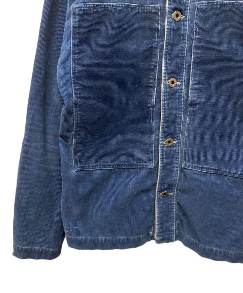 RRL（ダブルアールエル）RRL (ダブルアールエル) ショールカラーインディゴコーデュロイジャケット カバーオール 月桂樹ボタン アメカジ  インディゴ サイズ:Sの古着・服飾アイテム