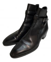 Saint Laurent Paris（サンローランパリ）の古着「ワイアット ジョッパーブーツ モード イタリア製 ミニマル」｜ブラック
