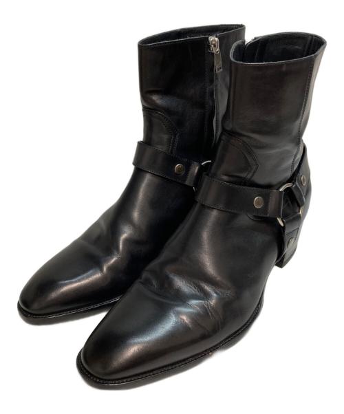Saint Laurent Paris（サンローランパリ）Saint Laurent Paris (サンローランパリ) ワイアット ハーネスブーツ モード イタリア製 ブラック サイズ:SIZE 43の古着・服飾アイテム