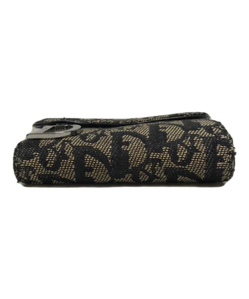 Christian Dior（クリスチャン ディオール）Christian Dior (クリスチャン ディオール) トロッター2つ折り財布 ベージュ×ブラックの古着・服飾アイテム