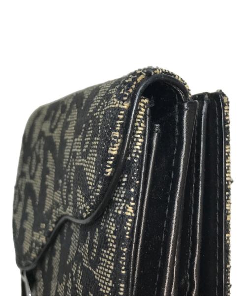 Christian Dior（クリスチャン ディオール）Christian Dior (クリスチャン ディオール) トロッター2つ折り財布 ベージュ×ブラックの古着・服飾アイテム