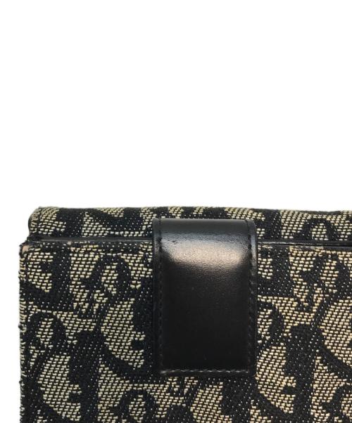 Christian Dior（クリスチャン ディオール）Christian Dior (クリスチャン ディオール) トロッター2つ折り財布 ベージュ×ブラックの古着・服飾アイテム