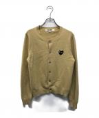 PLAY COMME des GARCONSプレイコムデギャルソン）の古着「ブラックハート ウールカーディガン」｜ベージュ