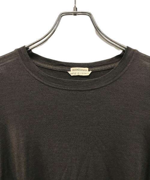 HERMES（エルメス）HERMES (エルメス) シルクジャージクルーネックロングスリーブカットソー　マルジェラ期 ブラウン サイズ:SIZE 40の古着・服飾アイテム