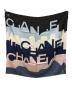 CHANEL (シャネル) 大判ロゴシルクスカーフ ブラック×ピンク：25000円
